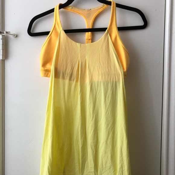 Lululemon athletica yellow tank top bra combo - Picture 2 of 2
